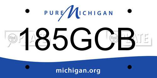 185GCB Michigan License Plate