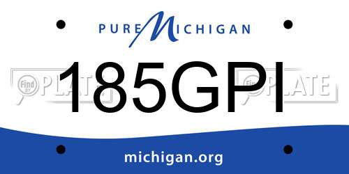185GPI Michigan License Plate