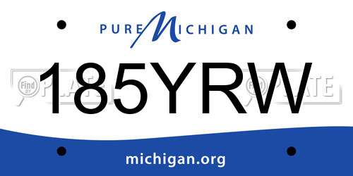 185YRW Michigan License Plate