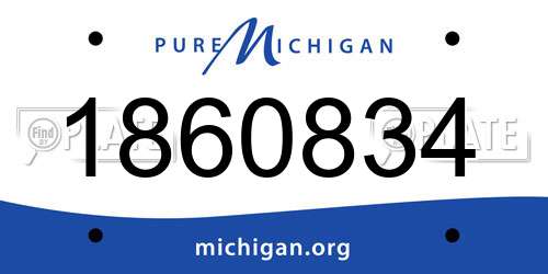 1860834 Michigan License Plate