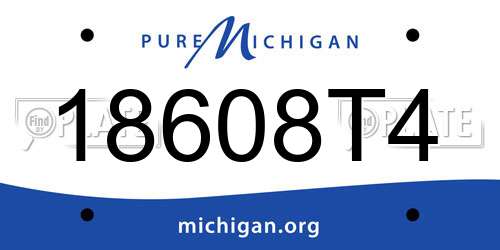 18608T4 Michigan License Plate