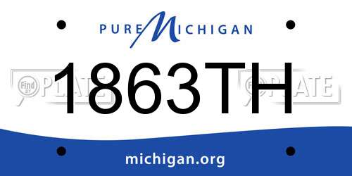 1863TH Michigan License Plate