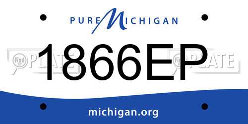 1866EP Michigan License Plate
