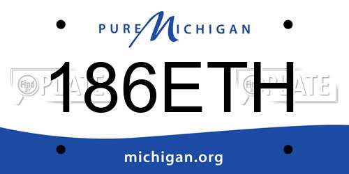 186ETH Michigan License Plate