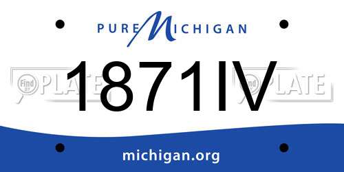 1871IV Michigan License Plate