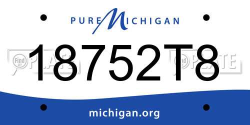18752T8 Michigan License Plate