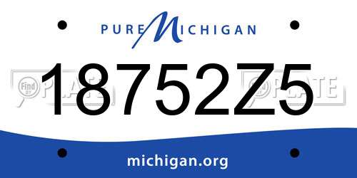 18752Z5 Michigan License Plate