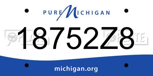 18752Z8 Michigan License Plate