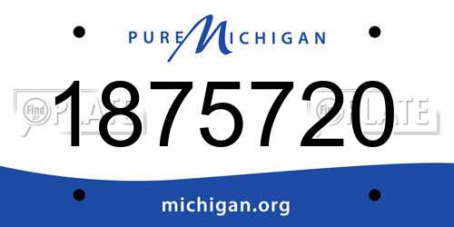 1875720 Michigan License Plate