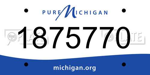1875770 Michigan License Plate