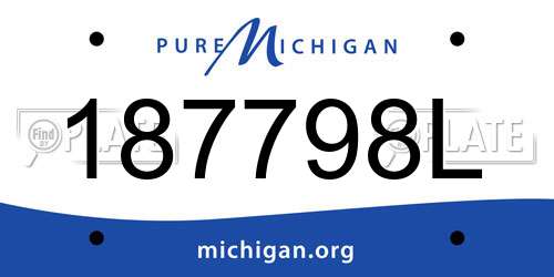 187798L Michigan License Plate