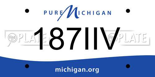 187IIV Michigan License Plate