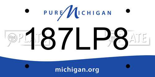 187LP8 Michigan License Plate