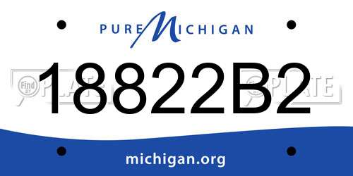 18822B2 Michigan License Plate