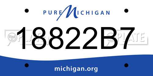 18822B7 Michigan License Plate
