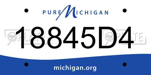 18845D4 Michigan License Plate