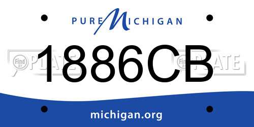 1886CB Michigan License Plate