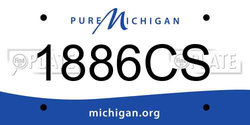 1886CS Michigan License Plate
