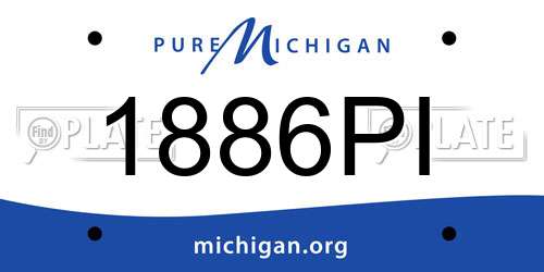 1886PI Michigan License Plate