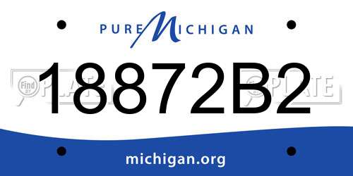 18872B2 Michigan License Plate