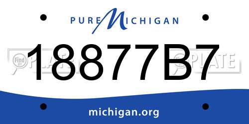 18877B7 Michigan License Plate