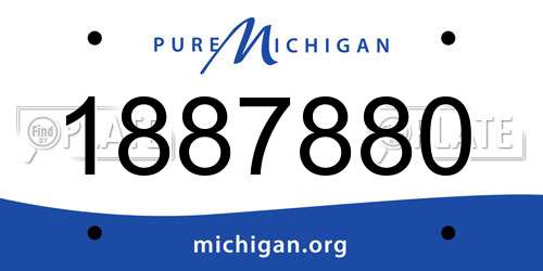1887880 Michigan License Plate