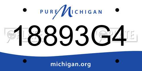 18893G4 Michigan License Plate