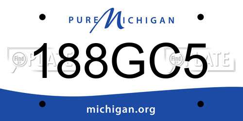 188GC5 Michigan License Plate