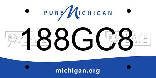 188GC8 Michigan License Plate