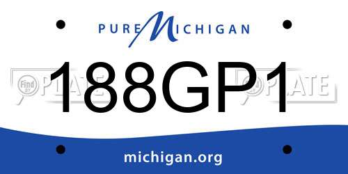 188GP1 Michigan License Plate
