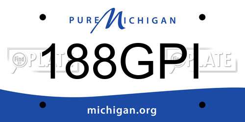 188GPI Michigan License Plate