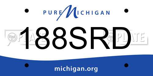 188SRD Michigan License Plate