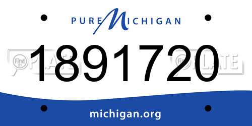 1891720 Michigan License Plate
