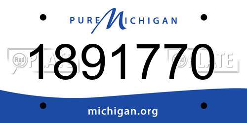 1891770 Michigan License Plate