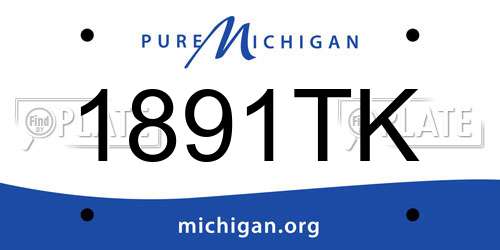 1891TK Michigan License Plate