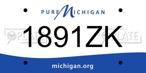 1891ZK Michigan License Plate