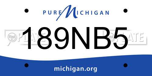 189NB5 Michigan License Plate