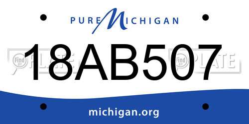 18AB507 Michigan License Plate