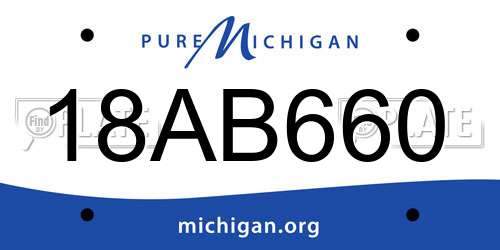 18AB660 Michigan License Plate