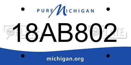 18AB802 Michigan License Plate
