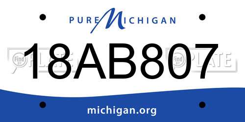 18AB807 Michigan License Plate