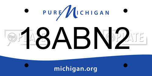 18ABN2 Michigan License Plate