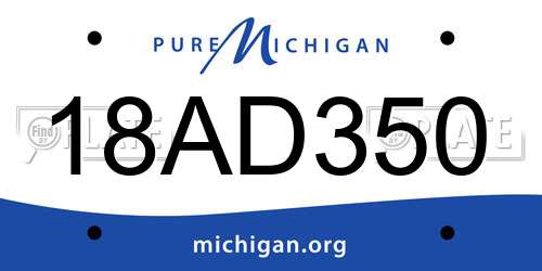 18AD350 Michigan License Plate