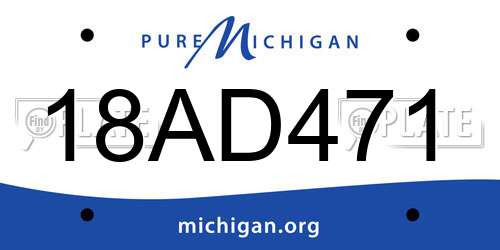 18AD471 Michigan License Plate