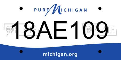 18AE109 Michigan License Plate