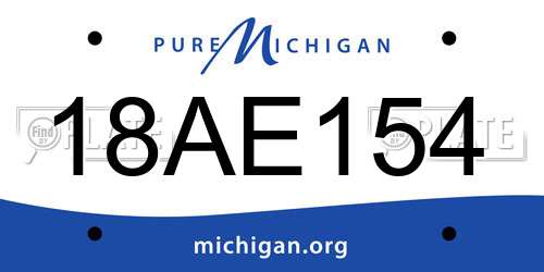 18AE154 Michigan License Plate
