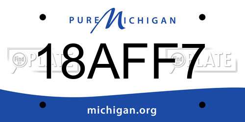 18AFF7 Michigan License Plate