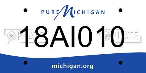 18AI010 Michigan License Plate