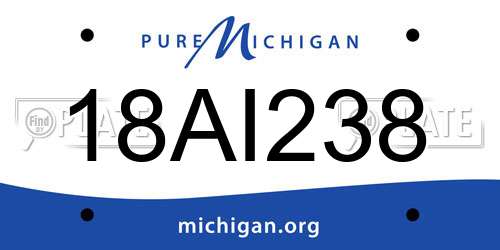 18AI238 Michigan License Plate