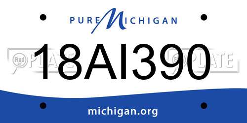 18AI390 Michigan License Plate